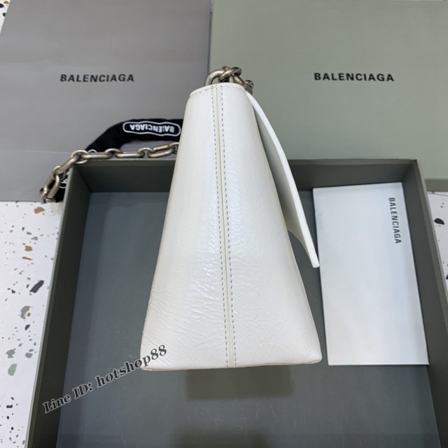 Balenciaga專櫃新品速遞Downtown鏈條單肩包 巴黎世家大號白色經典Hourglass包 fyj1355